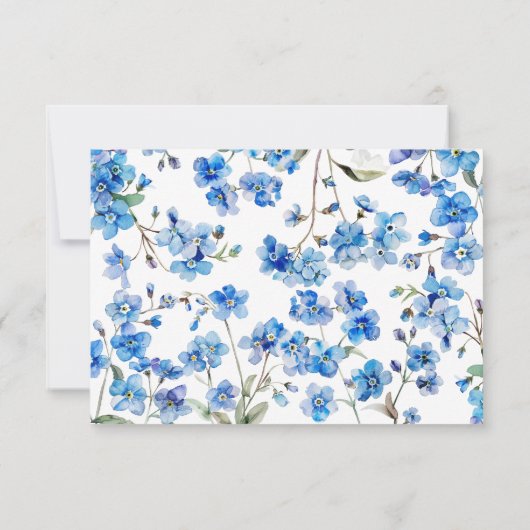 Tiny Blue Wildflowers Funeral Share a Memory Kaart (Achterkant)