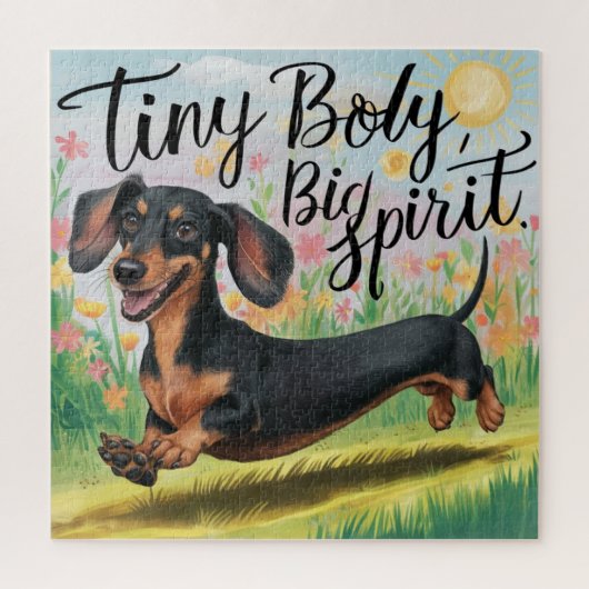 Tiny body teckel, grote geest legpuzzel (Verticaal)