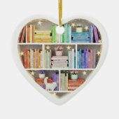 Tiny Book Shelves Rainbow Bookshelf 2Dprint Books Keramisch Ornament (Voorkant)