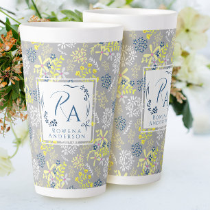 Tiny Bouquet Bloemen Grijs lavendel Latte Mok