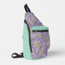 Tiny Bouquet Flowers Lavendel Blauwgroen Sling Bag