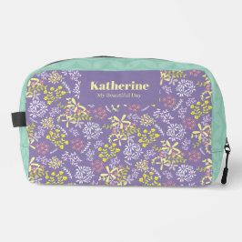 Tiny Bouquet Flowers Lavendel Blauwgroen Toilettasje