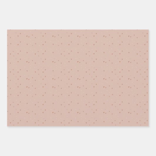 Tiny brown Hearts Inpakpapier Vel (Voorkant 3)