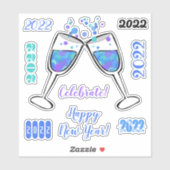 Tiny Bubbles Happy New Year Celebrker Sticker (Vel)