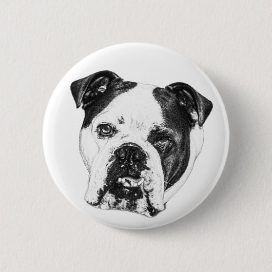 Tiny Bulldog Cheer Pin Ronde Button 5,7 Cm (Voorkant)