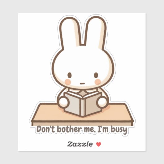 Tiny bunny study Vinyl Sticker (Vel)