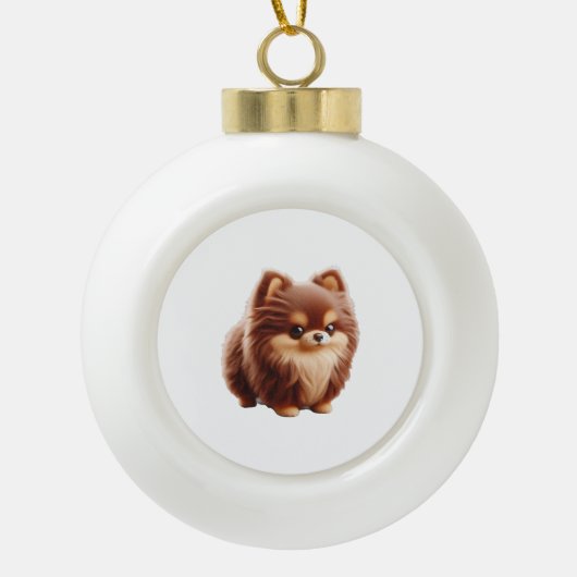 Tiny But Mighty – Chihuahua Attitude T-shirt Keramische Bal Ornament (Voorkant)