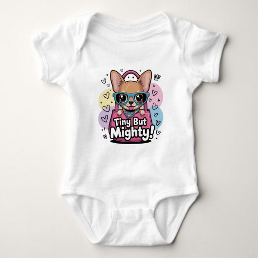 Tiny but Mighty Chihuahua Keychains & Lanyards Romper (Voorkant)