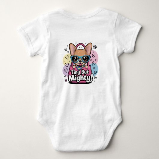 Tiny but Mighty Chihuahua Keychains & Lanyards Romper (Achterkant)