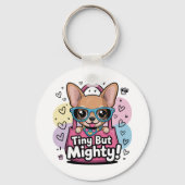 Tiny but Mighty Chihuahua  Keychains & Lanyards Sleutelhanger (Achterkant)