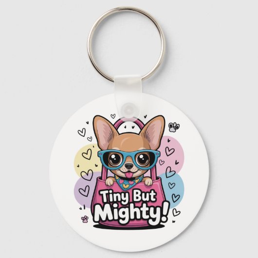 Tiny but Mighty Chihuahua Keychains & Lanyards Sleutelhanger (Achterkant)
