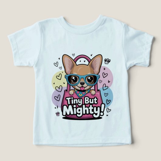 Tiny but Mighty Chihuahua Toddler Tops & T-Shirts (Design voorkant)