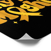 Tiny But Mighty Childhood Cancer Awareness Gold Ri Poster (Hoek)