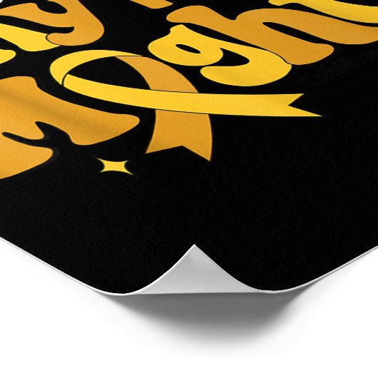 Tiny But Mighty Childhood Cancer Awareness Gold Ri Poster (Hoek)