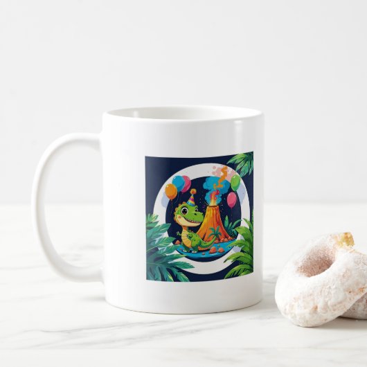 Tiny but Mighty – Editable Dinosaur Mug Koffiemok (Met donut)