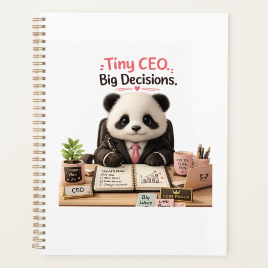 Tiny CEO Grote Beslissingen Grappige Baby Panda Pl Planner (Voorkant)