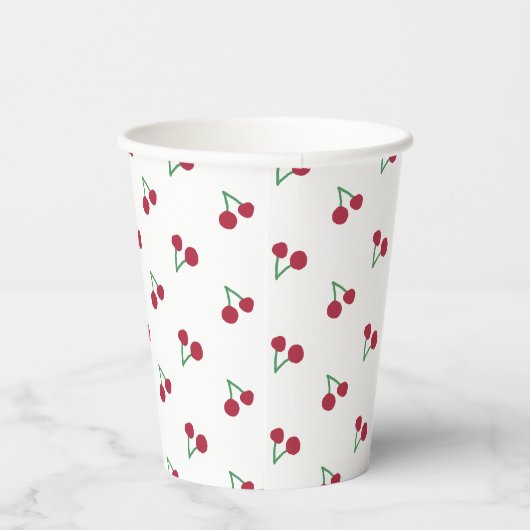 Tiny Cherry Print Papieren Bekers (Rechts)