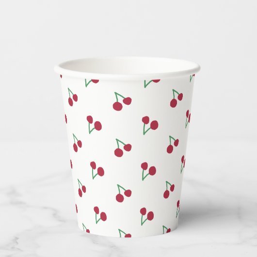 Tiny Cherry Print Papieren Bekers (Voorkant)