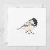 Tiny Chickadee schilderij Waterverf Feestdagenkaart (Voorkant)