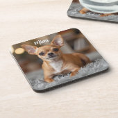 Tiny Chihuahua gepersonaliseerde drank Coaster Set Bier Onderzetter (Linkerzijde)
