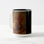 Tiny Coffee Dragon Knuffelen Een mok Leuke Fantasy (Voorkant links)