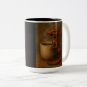 Tiny Coffee Dragon Knuffelen Een mok Leuke Fantasy (Voorkant rechts)
