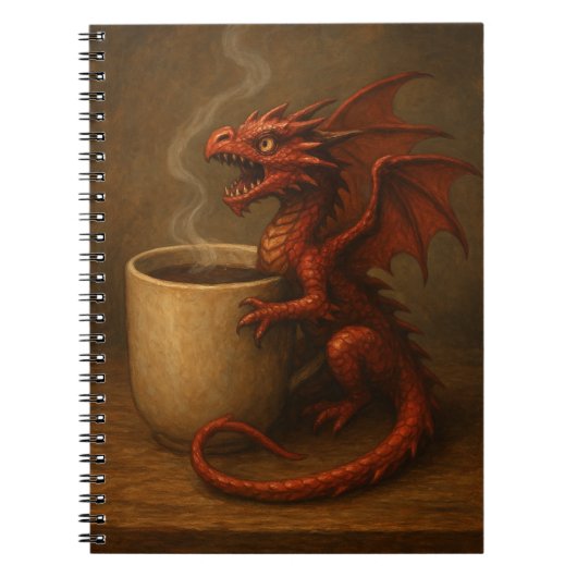 Tiny Coffee Dragon Knuffelen Een mok Leuke Fantasy Notitieboek (Voorkant)