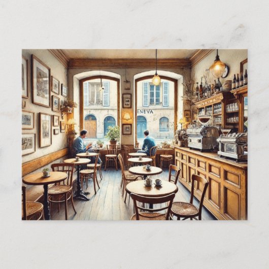 Tiny Coffeeshop in Genève Zwitserland Briefkaart (Voorkant)