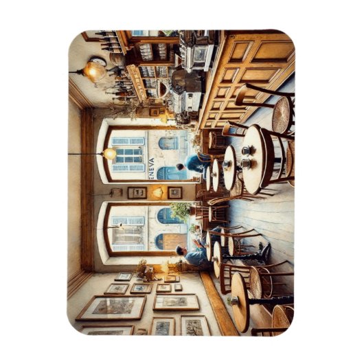 Tiny Coffeeshop in Genève Zwitserland Magneet (Verticaal)
