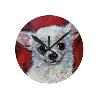 Tiny Cute Chihuahua Smile Ronde Klok