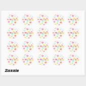 Tiny Cute Hearts B Ronde Sticker (Vel)