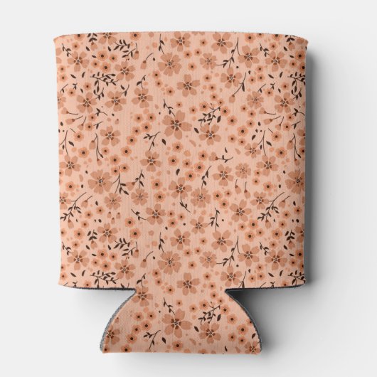 Tiny cute pink red brown cream pattern blikjeskoeler (Achterkant)
