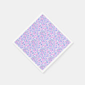 Tiny cute white blue pink floral pattern servet (Hoek)