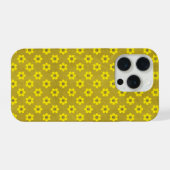 Tiny Daisies, happy faces,  in mustard  iPhone Hoesje (Achterkant horizontaal)