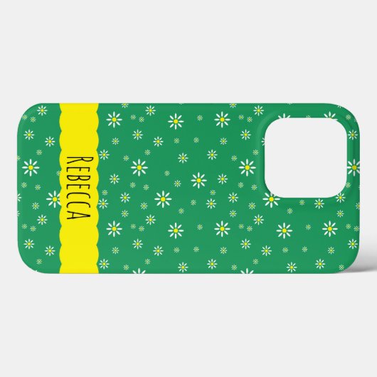 Tiny Daisies over Groen Case-Mate iPhone Case (Achterkant (horizontaal))
