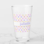 TINY DAISY FLOWER PRINT PINK PAARSE GEEL GLAS (Achterkant)