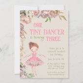 Tiny Dancer Ballerina Derde Verjaardag Kaart (Voorkant)