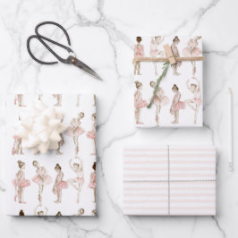 Tiny Dancer Ballerina Pink Girls Birthday Inpakpapier Vel