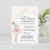 Tiny Dancer Ballerina Pink Girls Birthday Kaart (Staand voorkant)