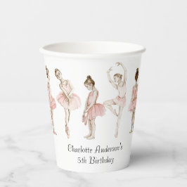 Tiny Dancer Ballerina Pink Girls Birthday Papieren Bekers