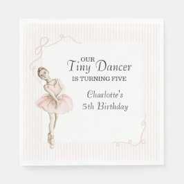 Tiny Dancer Ballerina Pink Girls Birthday Servet