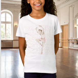 Tiny Dancer Ballerina Roze Meisjes Verjaardag T-shirt