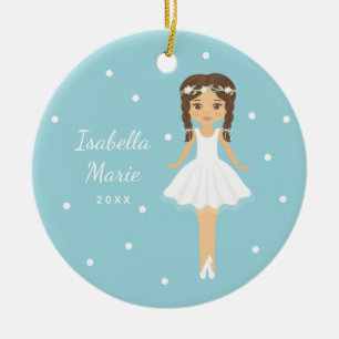 Tiny Dancer Blue Ballerina Ballet Dancer Kerstmis Keramisch Ornament