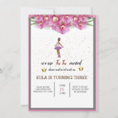 Tiny Dancer Pink Floral Ballet Birthday Bedankkaart (Voorkant)