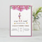 Tiny Dancer Pink Floral Ballet Birthday Bedankkaart (Staand voorkant)