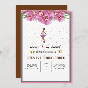 Tiny Dancer Pink Floral Ballet Birthday Bedankkaart