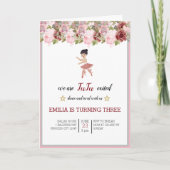 Tiny Dancer | Pink Floral Ballet Birthday Party (Voorkant)