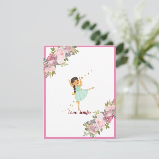 Tiny Dancer | Pink Floral Ballet Birthday Party (Staand voorkant)