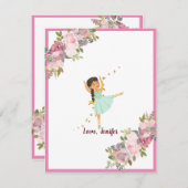 Tiny Dancer | Pink Floral Ballet Birthday Party (Voorkant / Achterkant)
