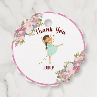 Tiny Dancer | Pink Floral Ballet Birthday Party Bedankjes Labels